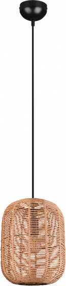Trio závesné svietidlo Runa 150 x 25 cm E27 oceľ/sisal 40W hnedá