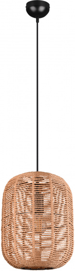Trio závesné svietidlo Runa 150 x 35 cm E27 oceľ/sisal 40W hnedá