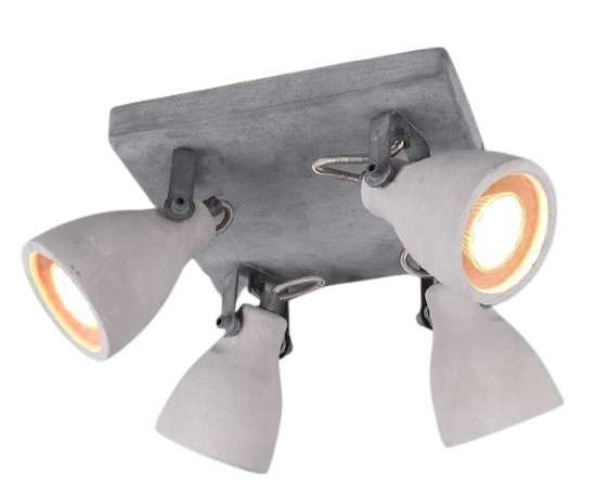 Trio stropný bod betón 23 cm 4 x GU10 betón 42W sivý