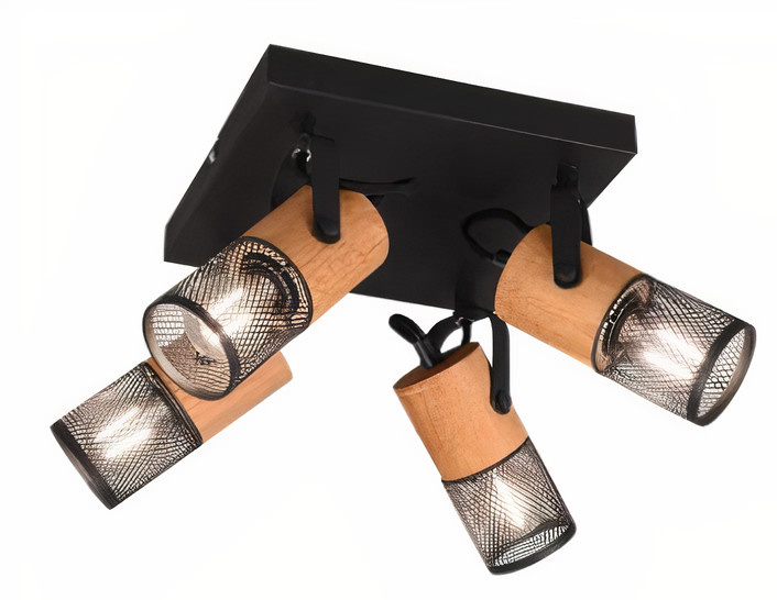 Trio stropné bodky Tosh prisadená 22 cm 4 x E14 oceľ 40W čierna