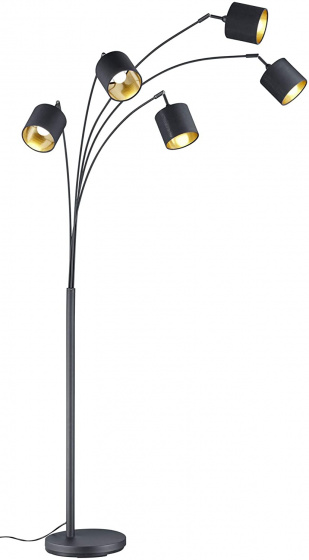 Reality stojanová lampa Tommy 200 cm 5x E14 oceľ 28W matná čierna