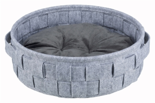 cat basket Lennie 45 X 45 x 14cm felt/polyester grey
