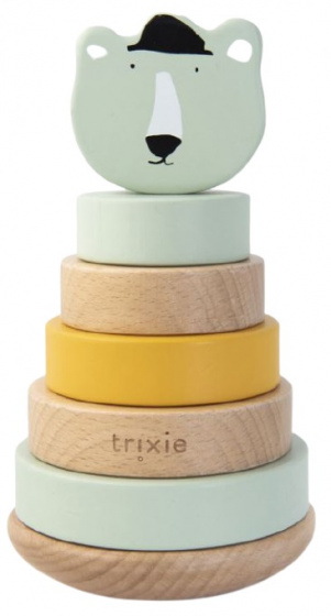 Trixie stapelspeelgoed Mr. Polar Bear 18 cm hout groen 7 delig Trixie stapelspeelgoed Mr. Polar Bear 18 cm hout groen 7 delig