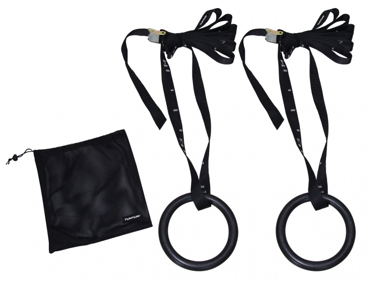 fitness rings Gymnastic Rings 23 cm including belt black