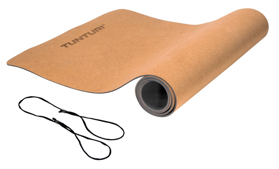 yoga mat eco 183 x 61 cm TPE/cork brown/grey
