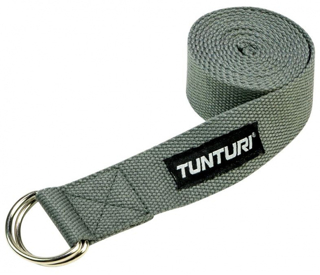 yoga strap 200 cm cotton grey