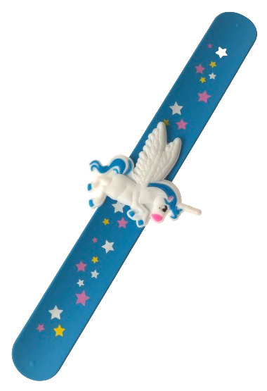 Unicorn klaparmband meisjes 21,5 cm blauw/blauw