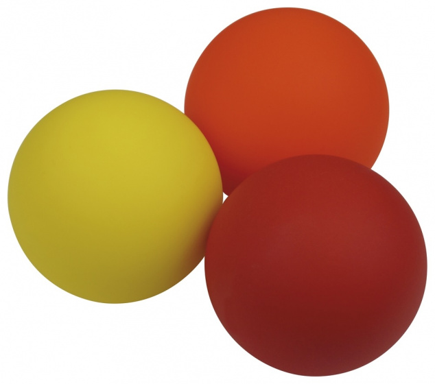 massage balls 7 cm yellow/red/orange 3-piece