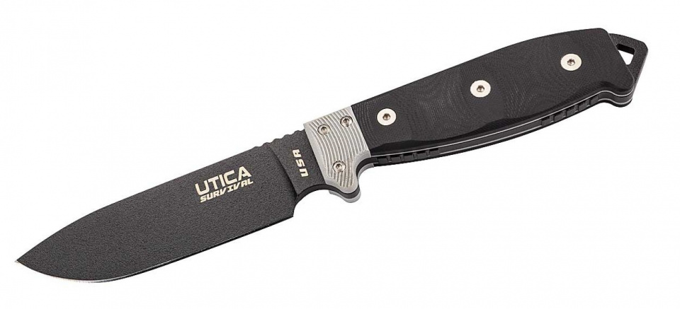Utica vreckový nôž Survival S5 27 cm oceľ/drevo čierny 2-diel