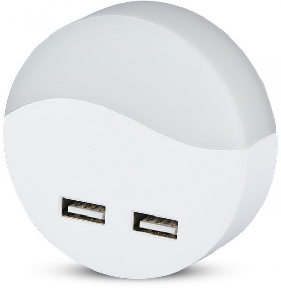 V-TAC nočné svetlo VT-84 USB led 6 x 5,5 ABS 0,45W 3000K biele