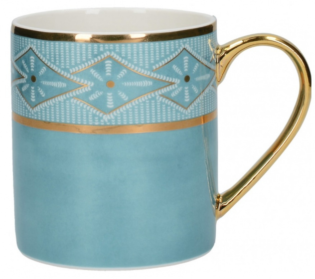 V&A hrnček 300 ml porcelánová modrá/zlatá