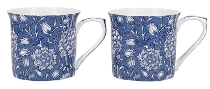 V&A hrnčeky Wild Tulip 230 ml porcelánové biele/modré 2 kusy