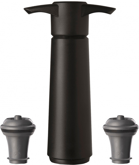 Vacu Vin wijnpomp vacuüm 15,5 cm zwart/donkergrijs 3 delig Vacu Vin wijnpomp vacuüm 15,5 cm zwart/donkergrijs 3 delig