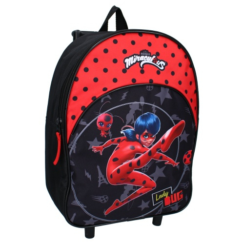 Miraculous trolley rugzak ladybug 33 x 25 x 10 cm zwart/rood