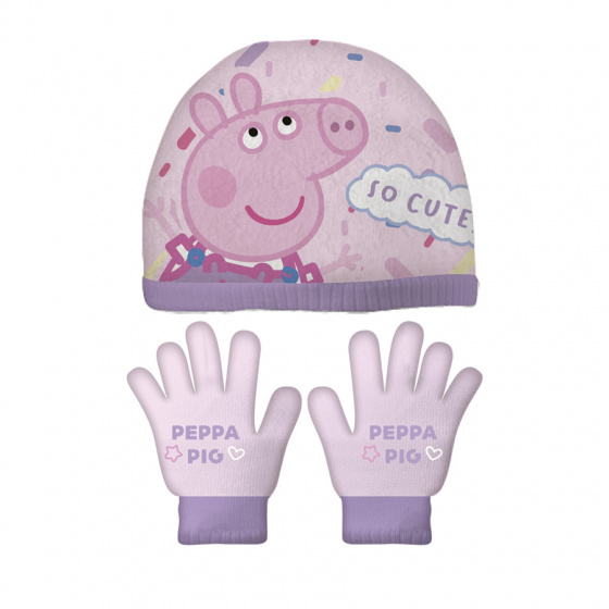winter accessories Peppa Pig acrylic pink 3-piece
