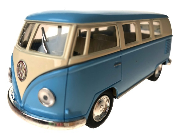 Toys Amsterdam bus volkswagen t1 1962 pull back 1 32 staal blauw