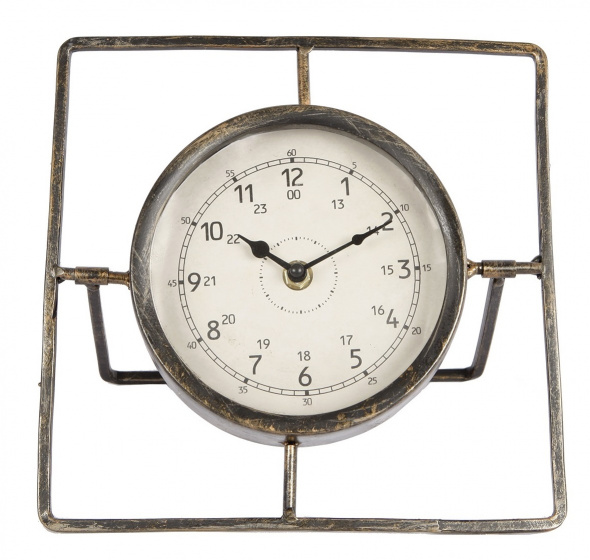 Gifts Amsterdam hodiny 24 x 24 x 24 cm oceľ krémová/bronz