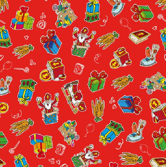 Verhaak darčekové balenie sinterklaas 200 x 70 cm červené