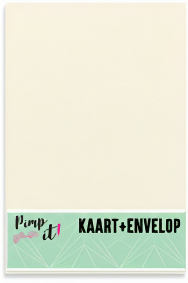 Verhaak obálka a karta 10 x 15 cm papier krémová 16-dielna