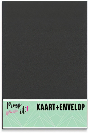 Verhaak obálka a karta 10 x 15 cm papier čierny 16-diel