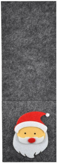 Verhaak vrecko na príbor Kerst 26 x 9 cm filc sivá/biela/červená