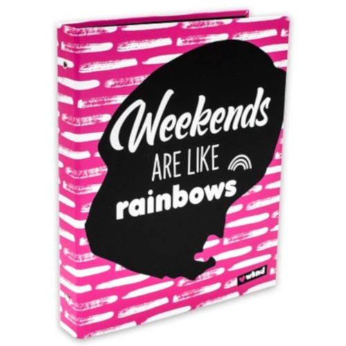 Verhaak ringband wknd meisjes 23 rings a4 karton roze/zwart
