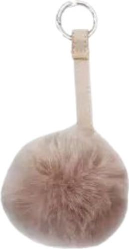 Verhaak sleutelhanger pompom nature junior 6 cm pluche beige