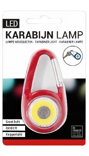 flashlight Karabijnled steel red