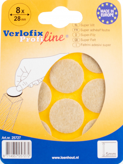 Verlofix filc proti poškriabaniu Profiline 5mm pr.28mm béžový 8 kusov