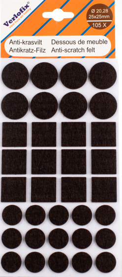 Verlofix filc proti poškriabaniu samolepiaci priemer 20/28m/25x25mm hnedá