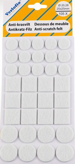Verlofix filc proti poškriabaniu selfcl. priemer 20/28m/25x25mm biela