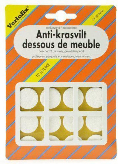 Verlofix filc proti poškriabaniu samolepiaci pr. 22 mm biela 12 kusov