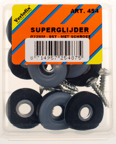 Verlofix skrutka nábytkového klzáku pr.22mm obj. šedá 8ks