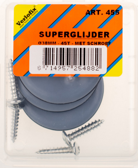 Verlofix skrutka nábytkového klzáku pr.38mm obj. šedá 4ks