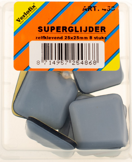 Verlofix nábytkový klzák samokl. 25x25mm plast šedý 8 kusov