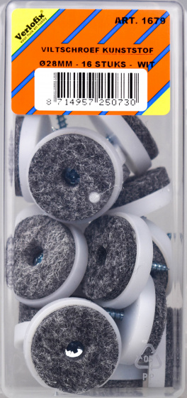 Verlofix plstená skrutka klzáku pr. 28mm plastová biela 16ks