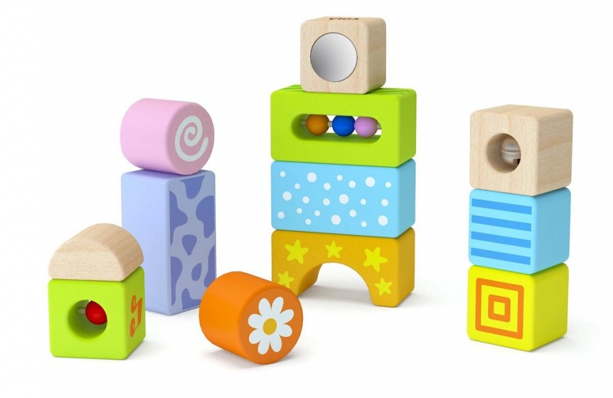 Viga Toys babyblokken met geluid 12 delig Viga Toys babyblokken met geluid 12 delig