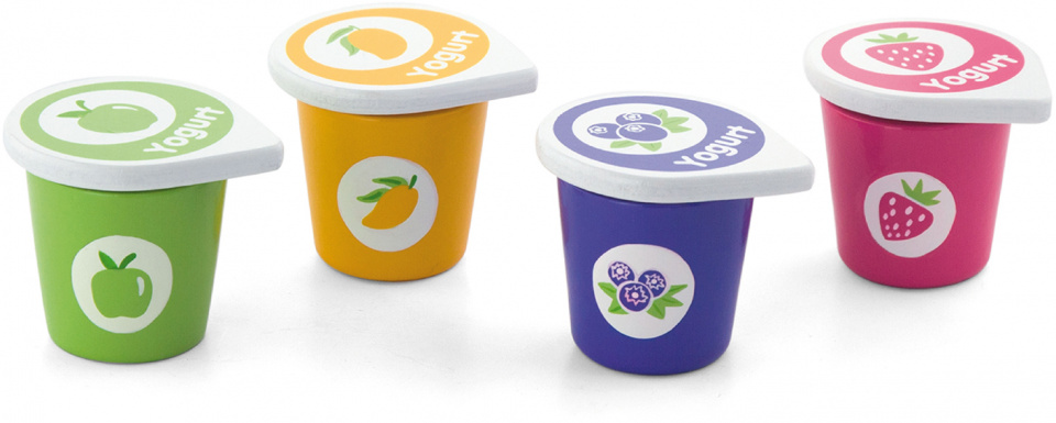 Viga Toys súpravy hračiek jogurt junior 5,5 cm drevo 8 ks