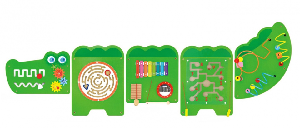 Viga Toys nástenná hra krokodíl 187 x 61 cm drevo zelená 5-dielna