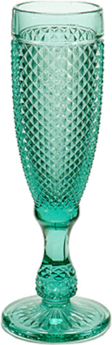 Vivalto champagneglas 180 ml 7 x 20 cm glas turquoise Vivalto champagneglas 180 ml 7 x 20 cm glas turquoise