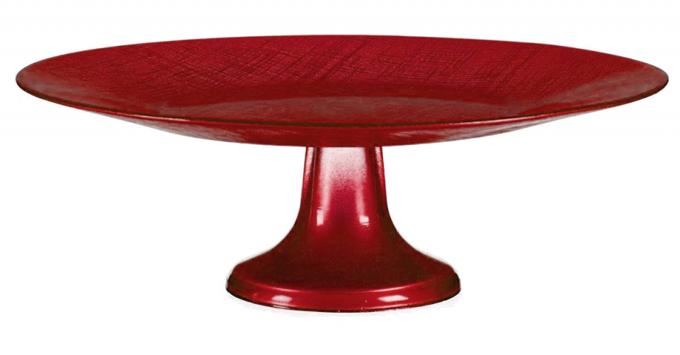 Vivalto taartplateau 33 x 10,5 cm glas rood Vivalto taartplateau 33 x 10,5 cm glas rood