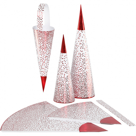 Vivi Gade kegels 18+28 cm rood/wit 3 stuks