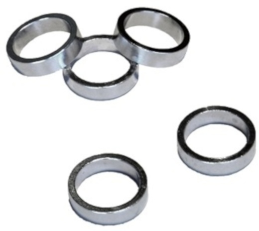 VWP balhoofdring 1 1/8 inch 10mm aluminium zilver 5 stuks