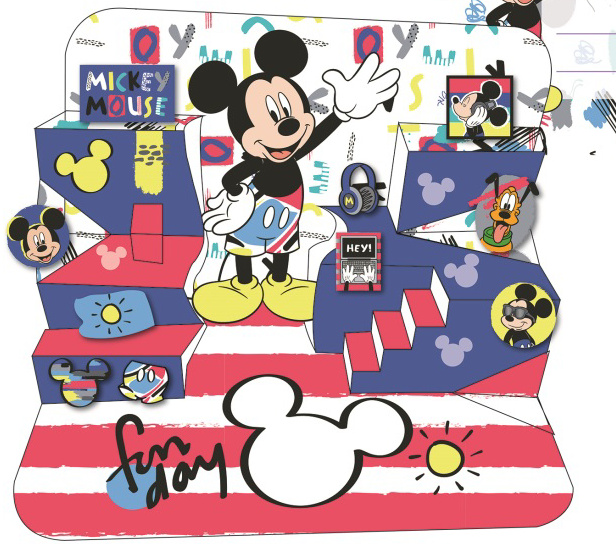 greeting card Mickey Mouse junior 11,5 x 17,5 cm red/blue