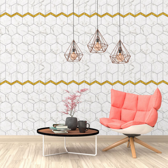 Walplus samolepka na stenu Drevené lišty 180 x 120 cm PVC hnedé 4dielne