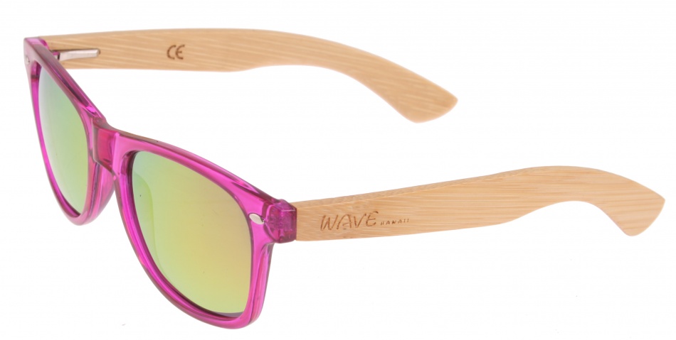 Wave Hawaii slnečné okuliare bambusové Floater unisex čierne/ružové