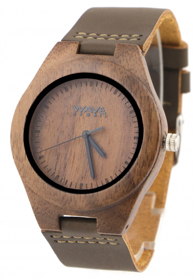 Wave Hawaii hodinky Citizen Miyota dámske 4 cm drevo/koža hnedá