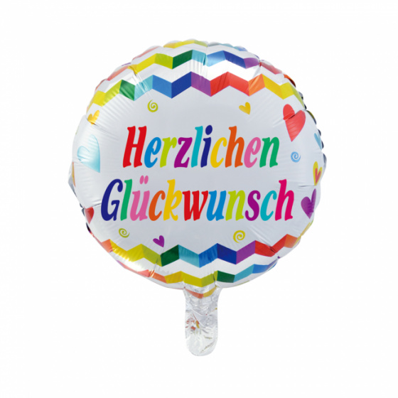 Wefiesta fóliový balónik Herzlichen Glückwunsch 45 cm biely