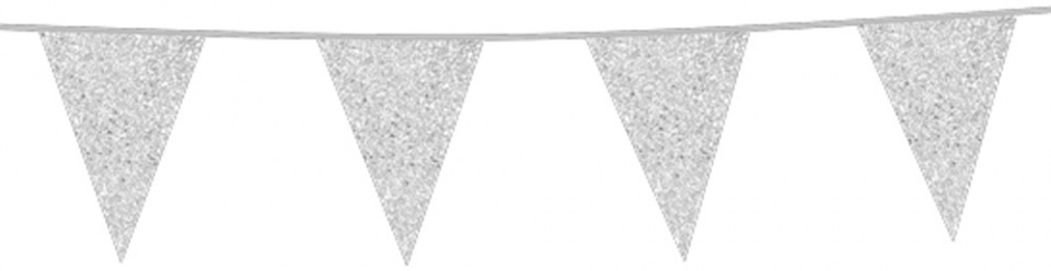 Wefiesta vlajkový vlasec Trblietky 6 metrov 30 x 20 cm papier strieborný