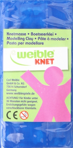 Weible Knet fantasie klei blokvorm 100 gram blauw